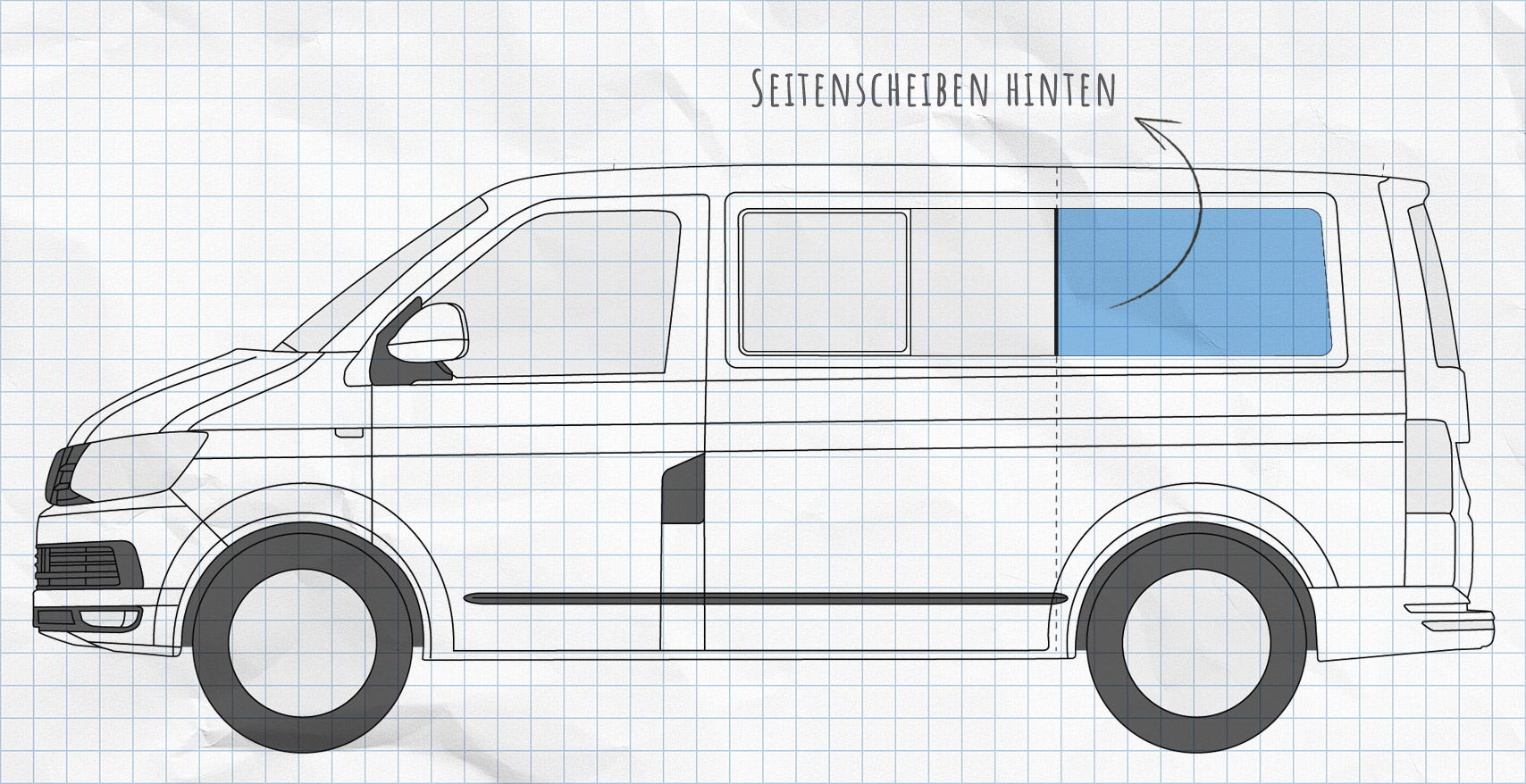MULTIBOARD Klett-Fenstertaschensystem VW T6 (2015-2019)