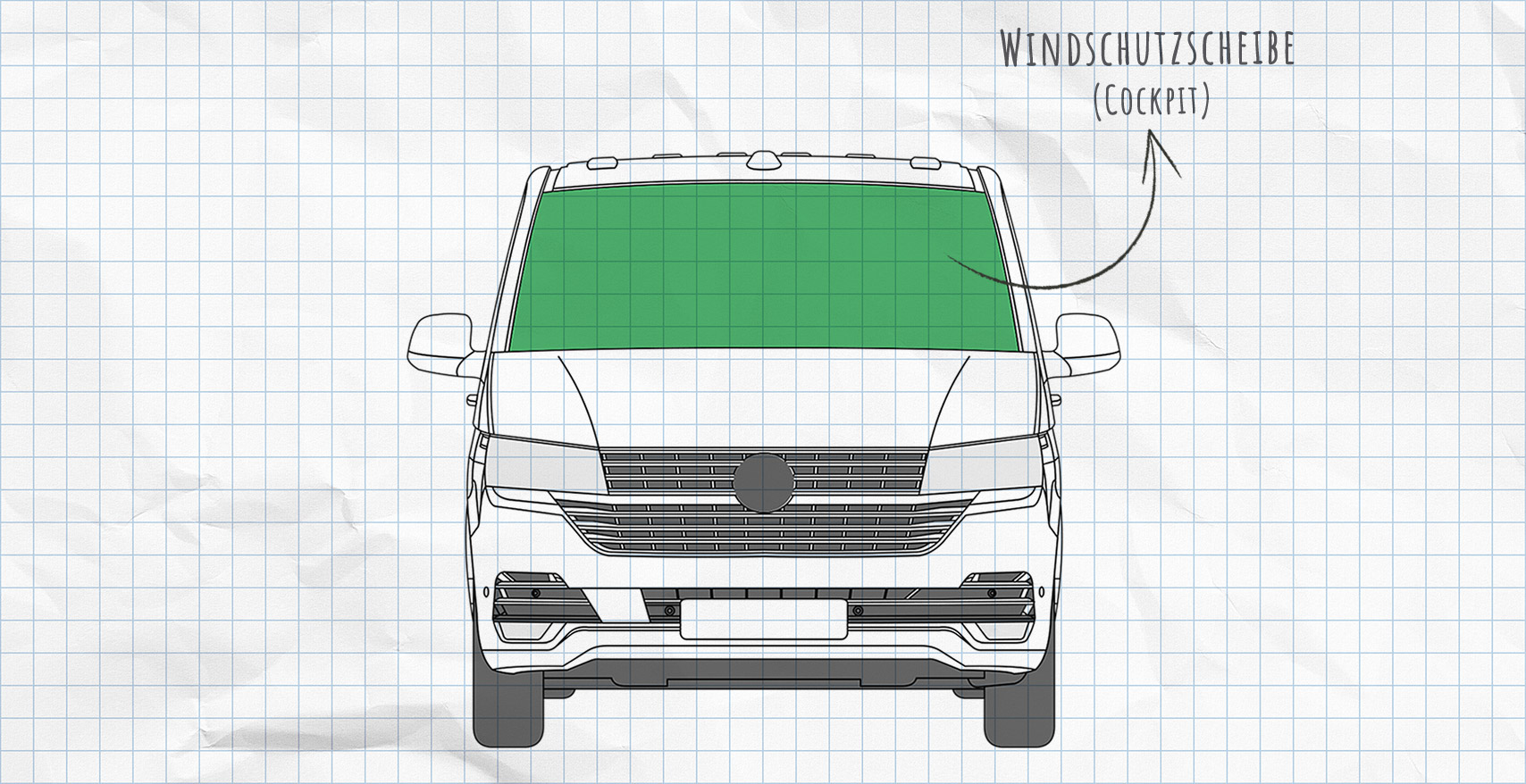 VW T6.1 Thermomatten Frontscheibe