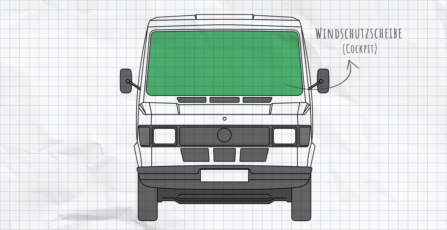 Mercedes-Benz T1 (1977-1995) Thermomatten Frontscheibe