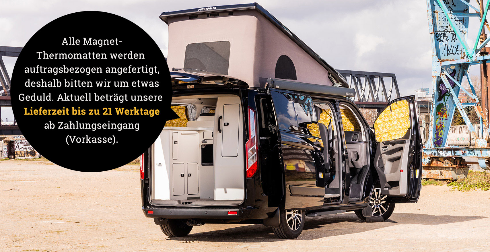 Project Camper Magnet-Thermomatten Ford Transit Nugget Funky Beach Lieferzeit