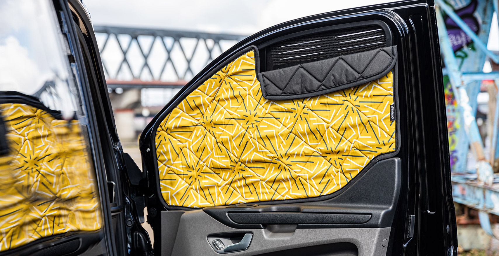 Project Camper Magnet-Thermomatten Ford Transit Nugget Funky Beach Klappnaht für Lüftungsgitter